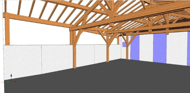Préau et restauration d'une charpente en Deux-Sèvres (79)